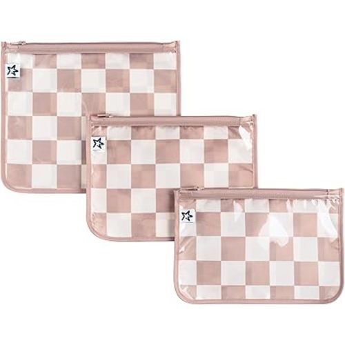 Tiny Twinkle Diaper Bag Organizing Pouches|3 Pack Mess-Proof Clear Front Travel Organizer Bags&TSA Approved Toiletry Bag Set for Baby and Mom Essentials