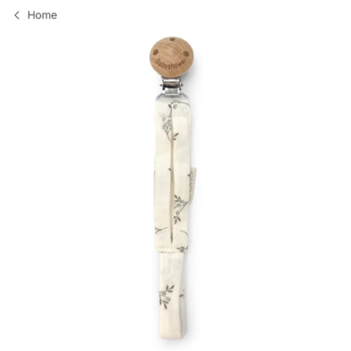 Olive pacifier clip | Ecru