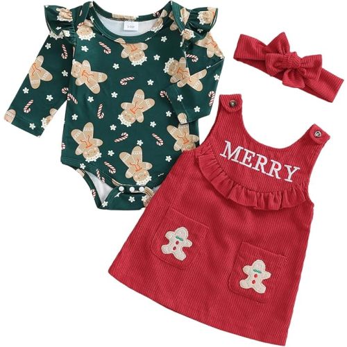 Adobabirl My First Halloween Baby Girl Outfit Pumpkin Ruffle Long Sleeve Romper Overall Dress Headband Cute Fall Clothes