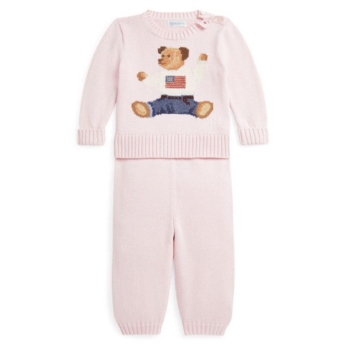 Kids' Polo Bear Cotton Sweater & Pants Set