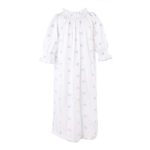 NANCY COTTON EMBROIDERED LONG SLEEVE NIGHTGOWN