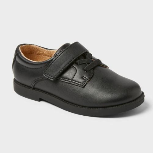 Toddler Miles Dress Shoes - Cat & Jack™ Black 5T: Hook and Loop, Flexible Sole, Round Toe