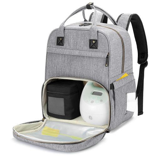 Damero Breast Pump Bag with Compartments for Cooler Bag and Laptop, Breast Pump Backpack