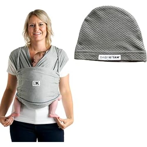 Original Baby K'tan Baby Carrier: #1 Easy Pre-Wrapped, Soft, Slip-On, No Rings, No Buckles | The Best Hands Free Infant Wrap for Newborn to Toddler up to 35lb (See Size Chart) + Baby Hat