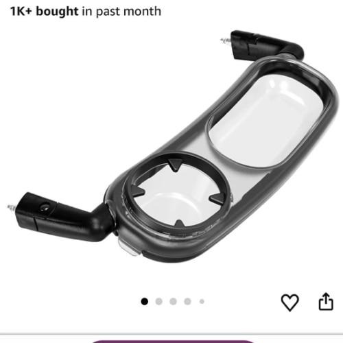 Snack Tray Fits for UPPAbaby Vista/Vista V2/Vista V3/Cruz/Cruz V2/ RumbleSeat/RumbleSeat V2, Stroller Tray with Cup Holder & Recessed Bowl, Dishwasher Safe, Quick Attachment, Folds with Stroller, Grey