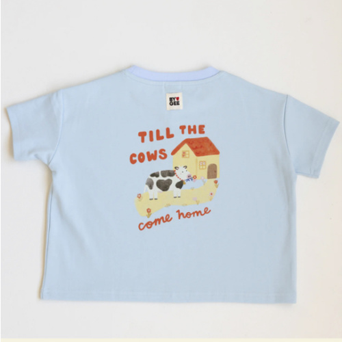 Cows Come Home Boxy Tee - Sky Blue&nbsp;-&nbsp;BY GEE