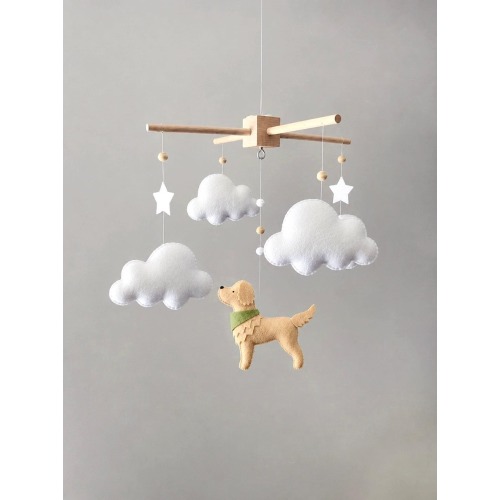 Custom Felt Dog Nursery Mobile | Golden Retriever Pet Crib Mobile (Handmade)