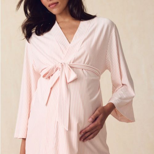 LAKE | Women | DreamModal® Pajamas | English Rose Pencil Stripe Maternity Kimono Bundle