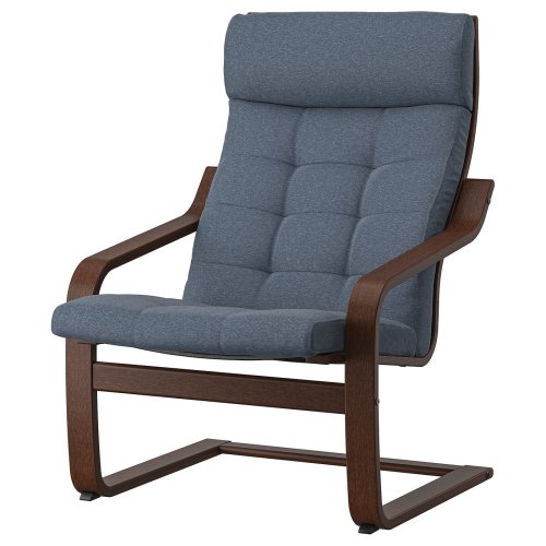 POÄNG Armchair - brown/Gunnared blue