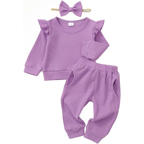 Infant Baby Girl Clothes Tops Pants Set Toddler Girls Clothing Sweatshirts Baby Outfit for Girls 3-6 months