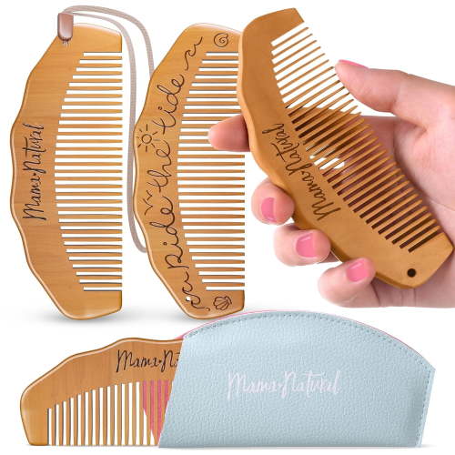 Mama Natural Tide Birth Comb For Labor Pain - (1 Piece) Wooden Comb For Women - Labor Comb For Labor And Delivery Essentials - Wood Comb For Pregnancy, Labor Pain Relief & Labor Gifts For Women