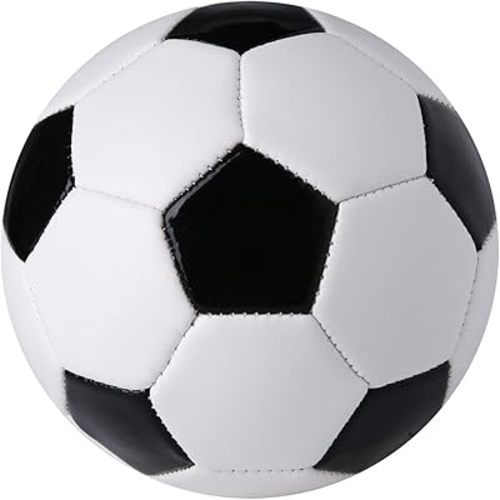 Durable 6" Mini Size Training Soccer Ball Soft Sports Toy Ball for Toddlers, Kids Gift (Black&White)