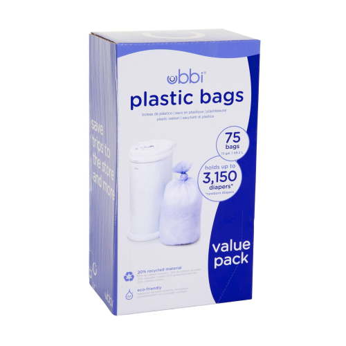 Plastic Diaper Pail Bags - White - 75ct