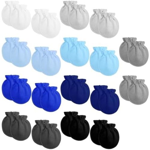 18 Pairs Newborn Baby Cotton Mittens No Scratch Gloves Newborn Mittens Infant Toddler Gloves for Boys Girls 0-6 Month
