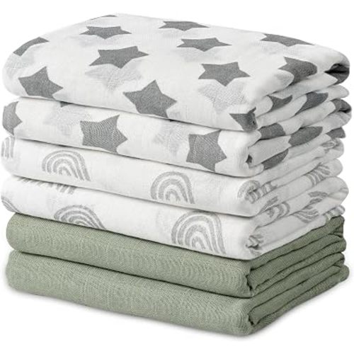 GLLQUEN BABY Receiving Blankets Muslin Swaddle Blanket for Newborn Girl Boy