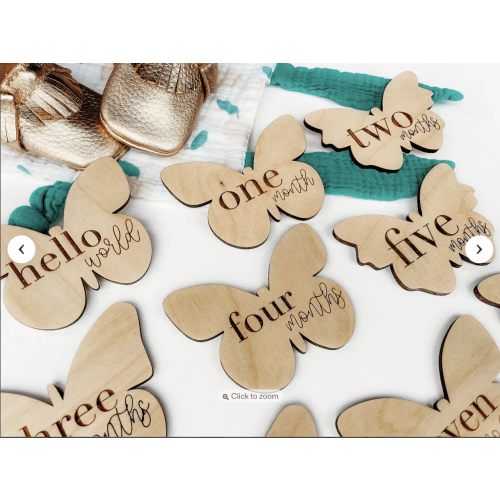 Butterfly Baby Milestone Cards | Wooden Monthly Markers, Baby Shower Gift