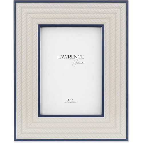 5x7 Breem Frame -Navy with White Rope