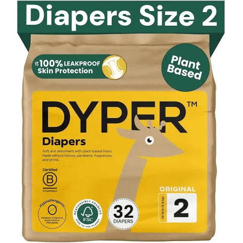 DYPER Baby Diapers Size 2 | Honest Ingredients | Cloth Alternative | Day & Overnight | Made with Plant-Based Materials | Hypoallergenic : Amazon.com.au: Baby