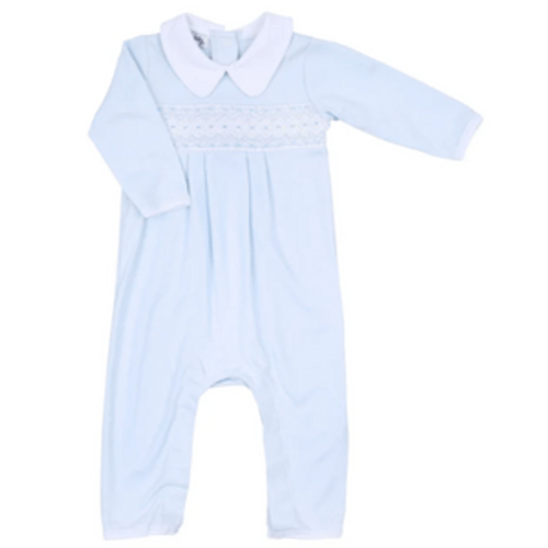 Freya and Finn Smocked Playsuit - Blue – Cheeky Baby Boutique Rome