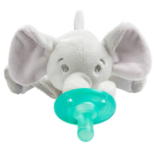 Philips AVENT Soothie Snuggle Pacifier Holder with Detachable Pacifier, 0m+, Elephant, SCF347/03- 1 Count (Pack of 1)