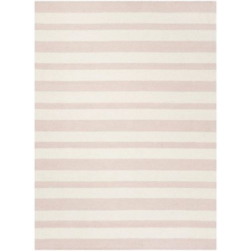 Safavieh Kids Stripe SFK915 Hand Tufted Indoor Area Rug - Pink/Ivory - 6'x9' - Safavieh: Wool, Non-Toxic, Low Pile