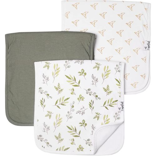 Copper Pearl Premium Baby Burp Cloths - 3-Pack Large Cotton Burp Cloths, Extra Soft Spit Up Rags with 3 Absorbent Layers, Perfect for Baby Boy and Baby Girl Gifts (21" x 10" Size, Haven Set)