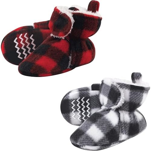 Hudson Baby Unisex Baby Animal Fleece Booties 2-Pack