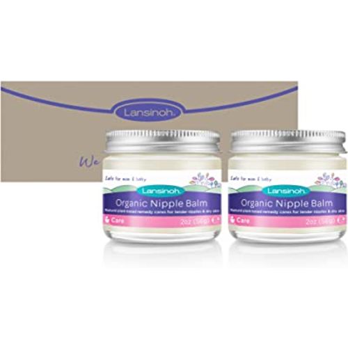 Lansinoh Organic Nipple Balm, Breastfeeding Essentials, 2 Pack, 4 Ounces Total