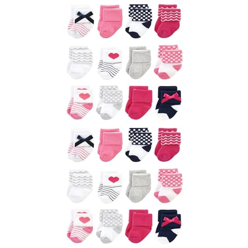 Luvable Friends Unisex Baby Cotton Rich Baby Terry Socks 24-Pack
