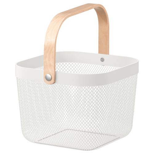 RISATORP Wire basket - white 9 ¾x10 ¼x7 "