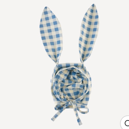 bunny hat | blue gingham | bamboo