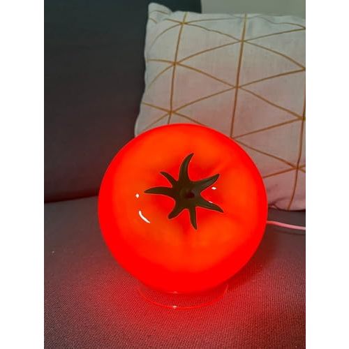 cozifycasa Cute Table Lamp for Bedroom Kitchen Living Room Small Cute Night Light Fruit Bedside Side Table Lamp Kawaii Decor Vintage Funky Home Decor for Girls Room (Tomato)
