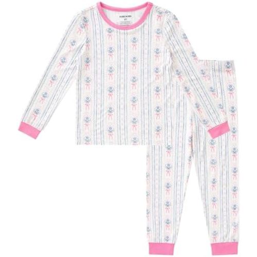 pureborn Baby Viscose from Bamboo Pajamas Set Toddler Girl Sleepwear 12M-8Y