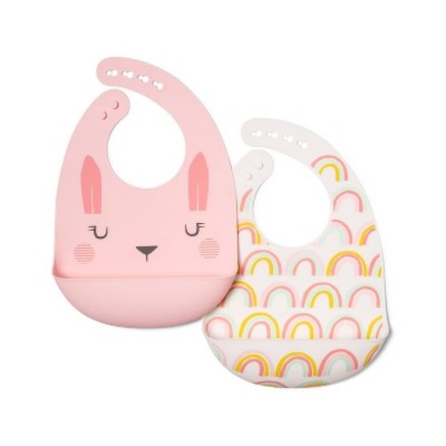 Silicone Bib with Decal - Cloud Island™ Rabbit/Rainbow