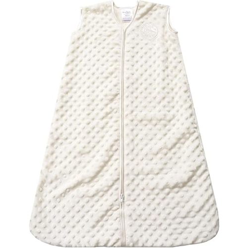 HALO Sleepsack Plush Dot Velboa Wearable Blanket, TOG 1.5, Cream, Medium