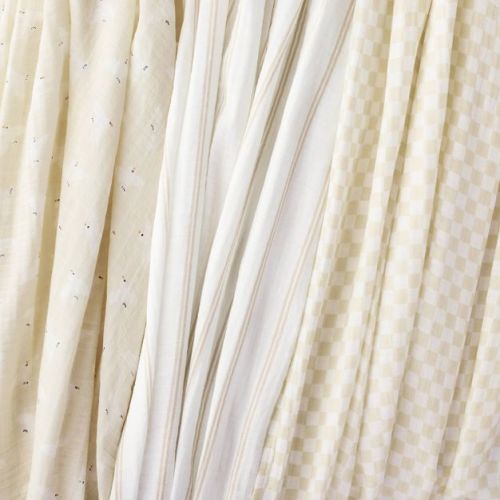 Muslin Swaddle Baby Blanket - Birds Stripes - 3pk - Cloud Island™