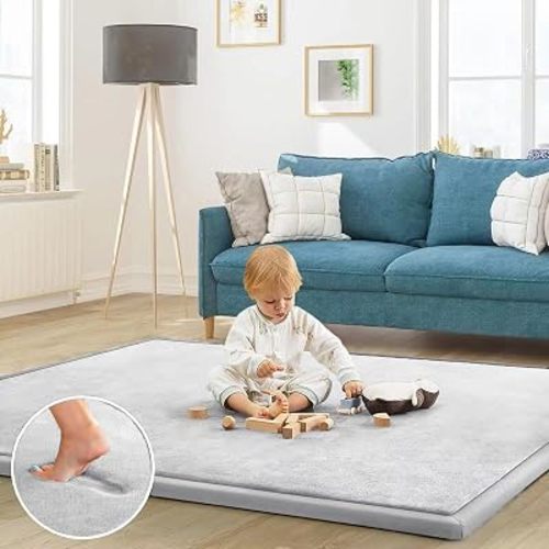 Baby Play Mat for Floor, Thick Memory Foam Tummy Time Mats, Large Non Slip Crawling Mat for Toddlers, Infants, Kids,Yoga Mat, Tatami Mat for Living Room