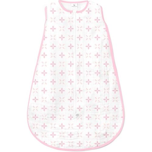 Amazing Baby Cotton Muslin Sleeping Sack, For Baby Girl, Wearable Blanket with 2-way Zipper, Springfield, Pink, Medium (6-12 Month)
