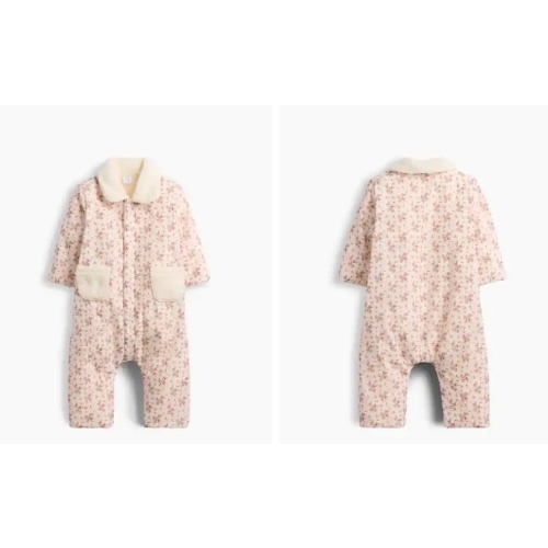 Baby Sherpa-Lined Floral Coated One-Piece