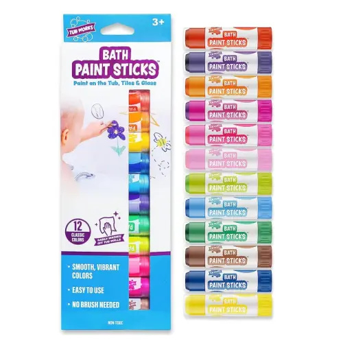 Tub Works Bath Paint Sticks 12-Pack Non-Toxic Washable Twistable - TikTok Shop