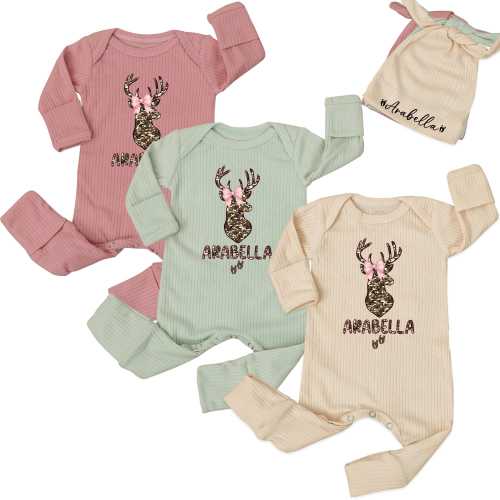 Customized Camo Southern Girl Newborn Bodysuit, Personalized Baby Girl Bodysuit, Country Hunting Baby Outfit, Baby Coming Home Outfit