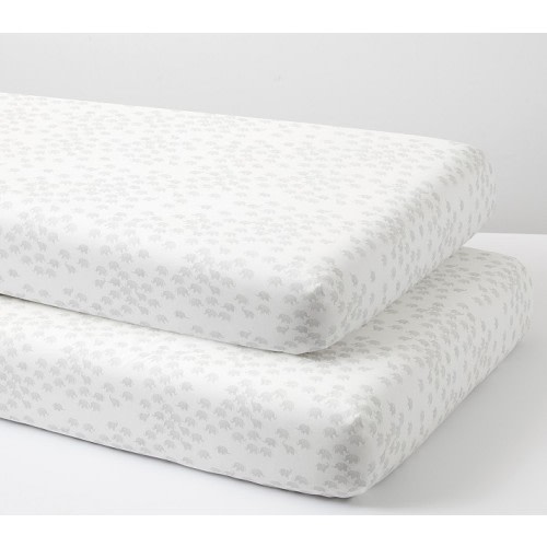 Watercolor Elephant Organic Crib Fitted Sheet