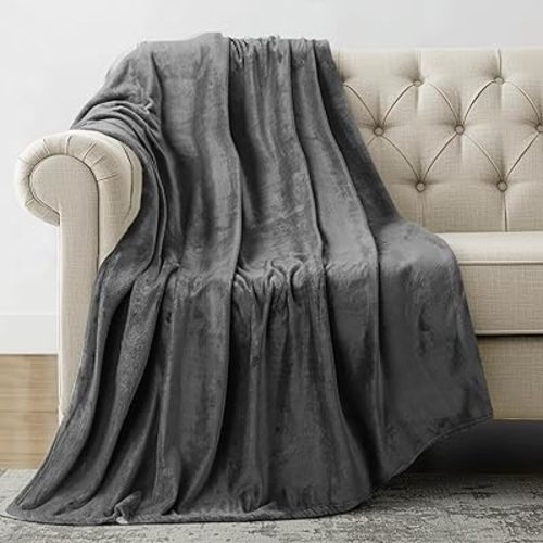 Utopia Bedding Fleece Blanket Throw Size Grey 300GSM Luxury Anti-Static Fuzzy Soft Microfiber Blanket for Couch, Sofa and Bed (60x50 Inch)