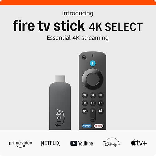 Amazon Fire TV Stick 4K Select (newest model), start streaming in 4K, AI-powered search, and free & live TV