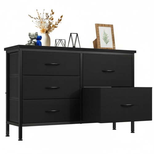 CONCETTA Dresser Storage with 5 Drawers,Storage Organizer for Closet, Suitable for Home And Office Use, Black