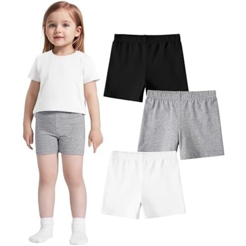 3 Pack Baby Girls Bike Shorts Toddler Girl Athletic Dance Short Soft Cotton Summer Clothes Size 18M-5T