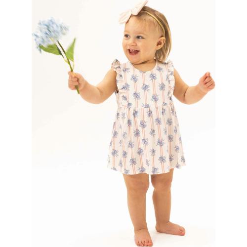Stripe Dot Roses - Ruffle Bodysuit Dress