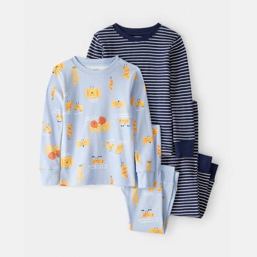 Toddler Boy Carter’s Pasta Print 4-pc. Pajama Top & Pajama Bottoms Set