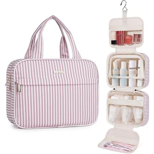Narwey Hanging Travel Toiletry Bag for Women, Cosmetic Makeup Bag Organizer