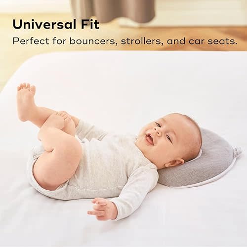 Babymoov Cosyhead Fresh Head Cushion, Gray and White – Soft Cotton Support for Baby Bouncers, Strollers & Car Seats